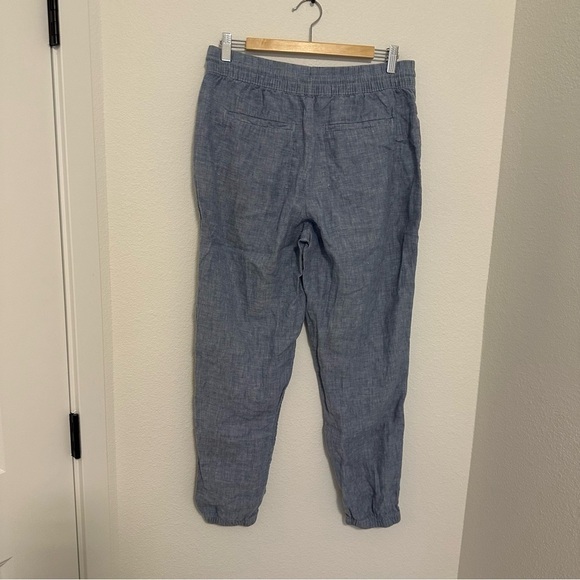ATHLETA Retreat Linen Joggers Pants Chambray Blue Size 8 Women’s Elastic Waist - Picture 6 of 10